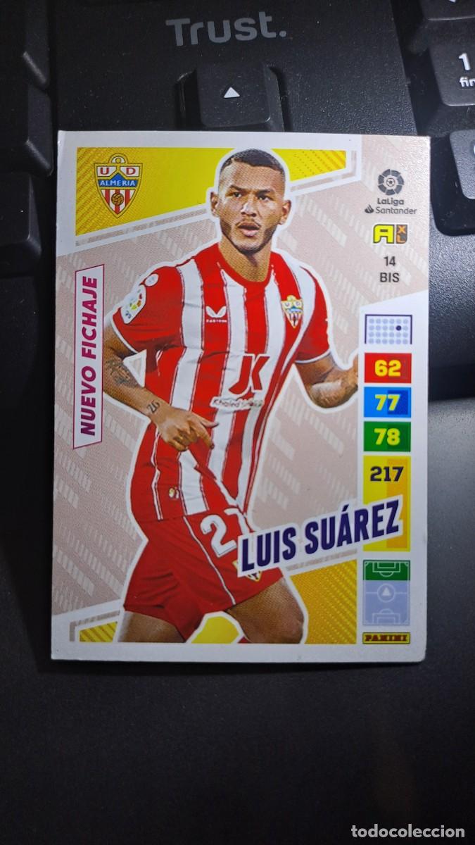 Coleccionismo cromos antiguos: ADRENALYN XL LUIS SUAREZ 14 BIS NUEVO FICHAJE ALMERIA CROMO LIGA 2022 2023 22 23 PANINI