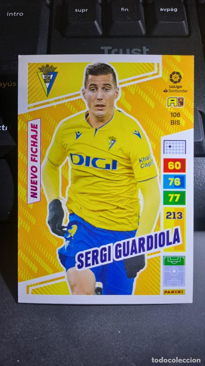 Coleccionismo cromos antiguos: ADRENALYN XL SERGI GUARDIOLA 106 BIS NUEVO FICHAJE CADIZ CROMO LIGA 2022 2023 22 23 PANINI