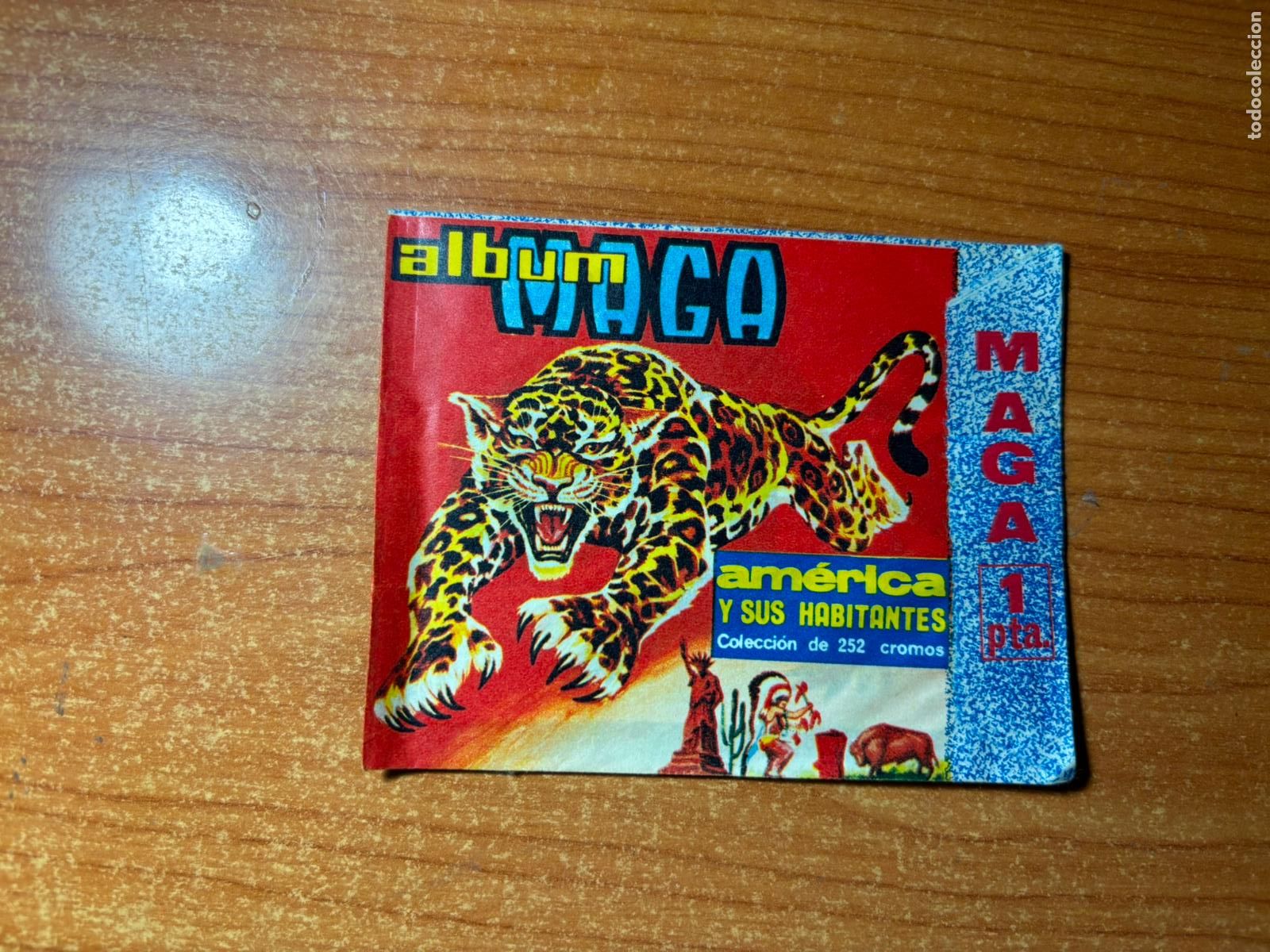 Coleccionismo cromos antiguos: SOBRE DE CROMOS SIN ABRIR DE AMERICA Y SUS HABITANTES EDITORIAL MAGA