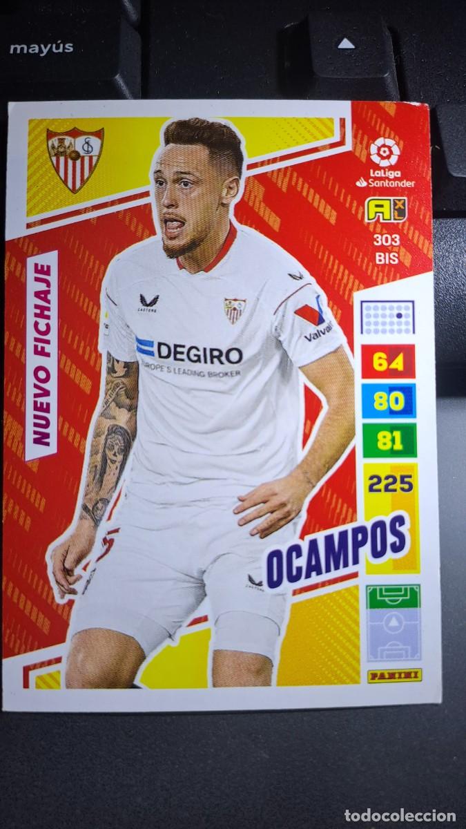 Coleccionismo cromos antiguos: ADRENALYN XL OCAMPOS 303 BIS NUEVO FICHAJE SEVILLA CROMO LIGA 2022 2023 22 23 PANINI