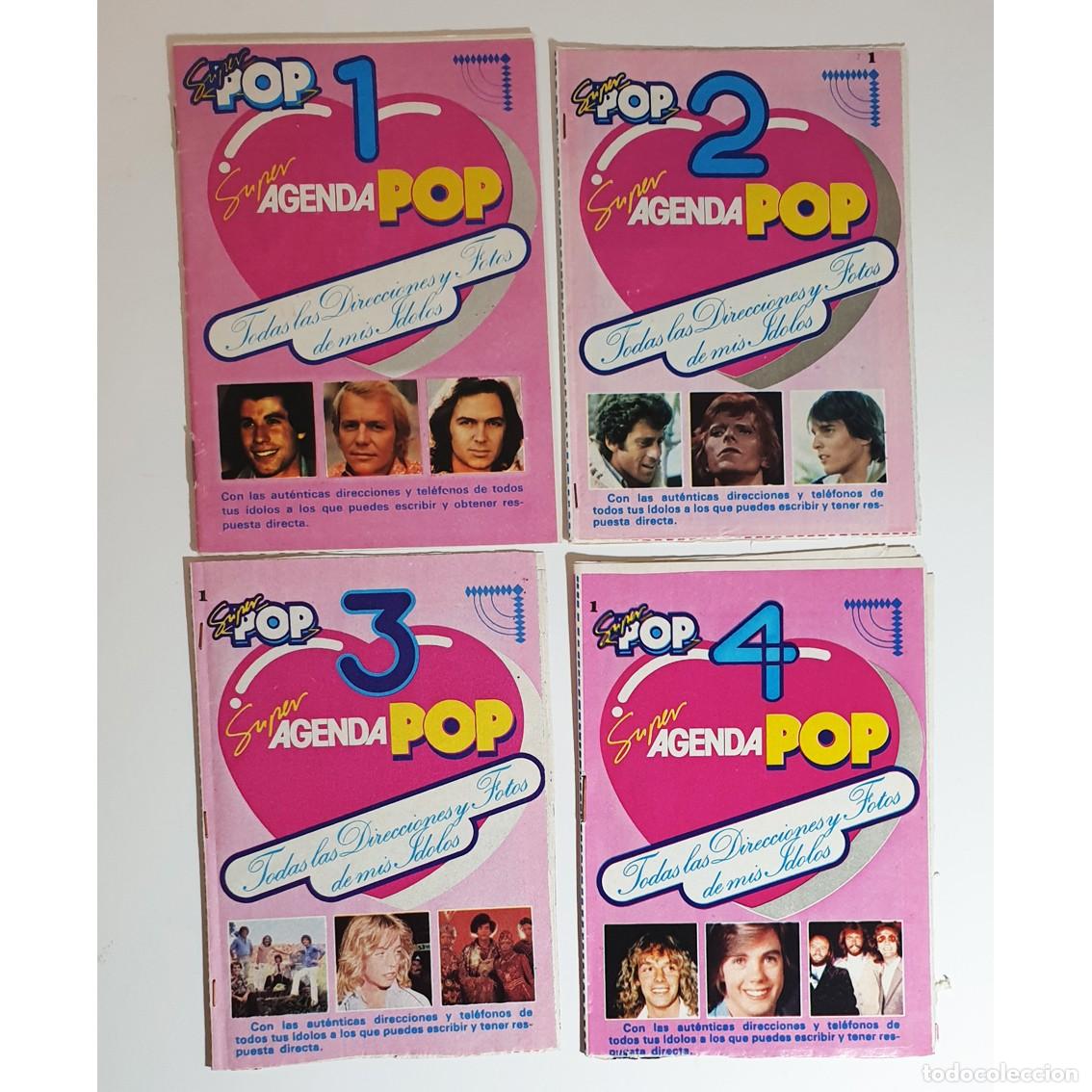 Coleccionismo cromos antiguos: SUPER AGENDA POP N&ordm;1-4 &ndash; REVISTA SUPER POP &ndash; &Iacute;DOLOS 70s 80s &ndash; COLECCI&Oacute;N COMPLETA VINTAGE