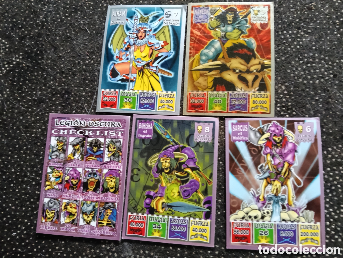 Coleccionismo cromos antiguos: CROMO BOLLYCAO -- KAOS THE LEGEND - ESCUADRA INFERNAL - N&ordm; 7-9-8-6 check list. Caballeros del drag&oacute;n