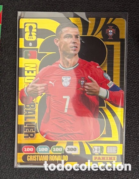 Coleccionismo cromos antiguos: CRISTIANO RONALDO CR7 BAL&Oacute;N DE ORO PORTUGAL ADRENALYN XL FIFA WORLD CUP