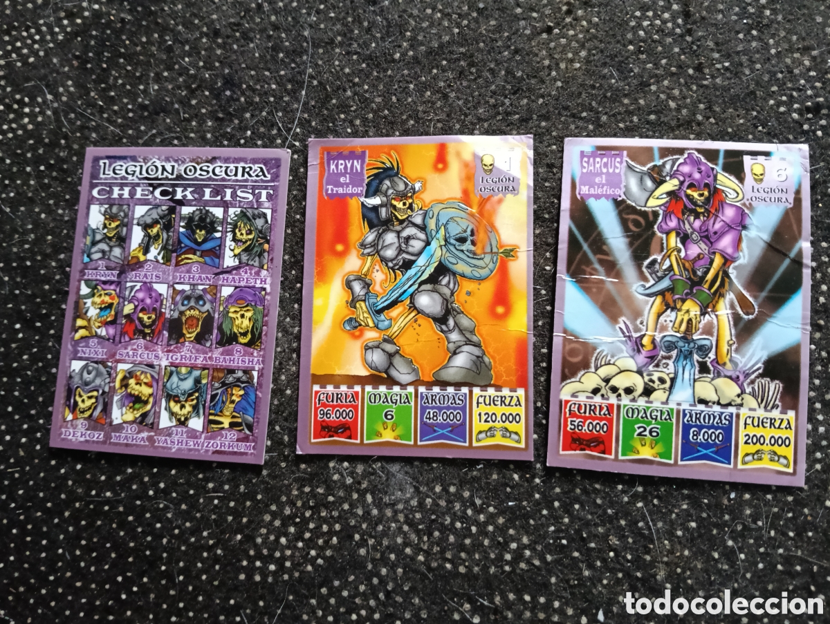 Coleccionismo cromos antiguos: CROMO BOLLYCAO -- KAOS THE LEGI&Oacute;N OSCURA Check list y n&deg; 1-6