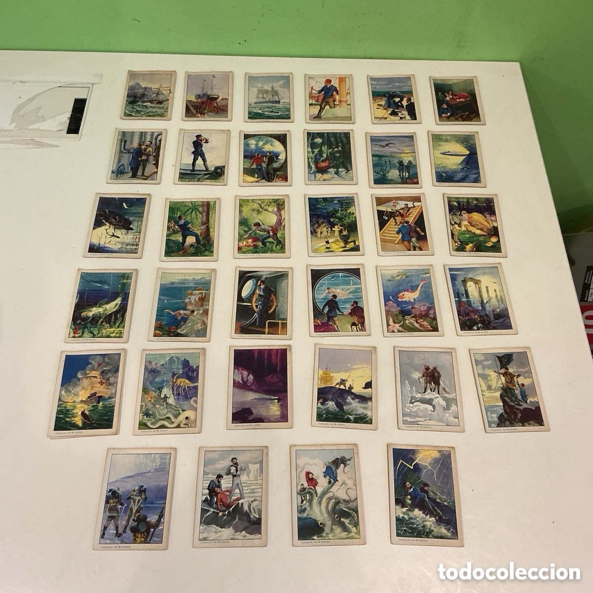 Collectionnisme Cartes &agrave; collectionner anciennes: Lote 34 cromos antiguos Chocolate Amatller &rdquo;Leguas de Viaje Submarino&rdquo; a&ntilde;os 1930
