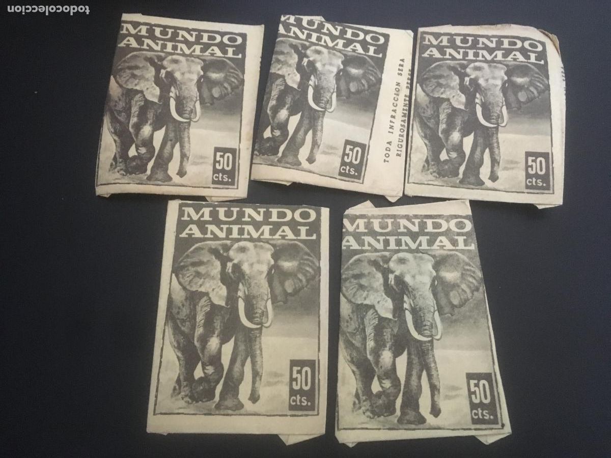 Coleccionismo cromos antiguos: mundo animal fher lote 5 sobres de cromos sin abrir cerrados