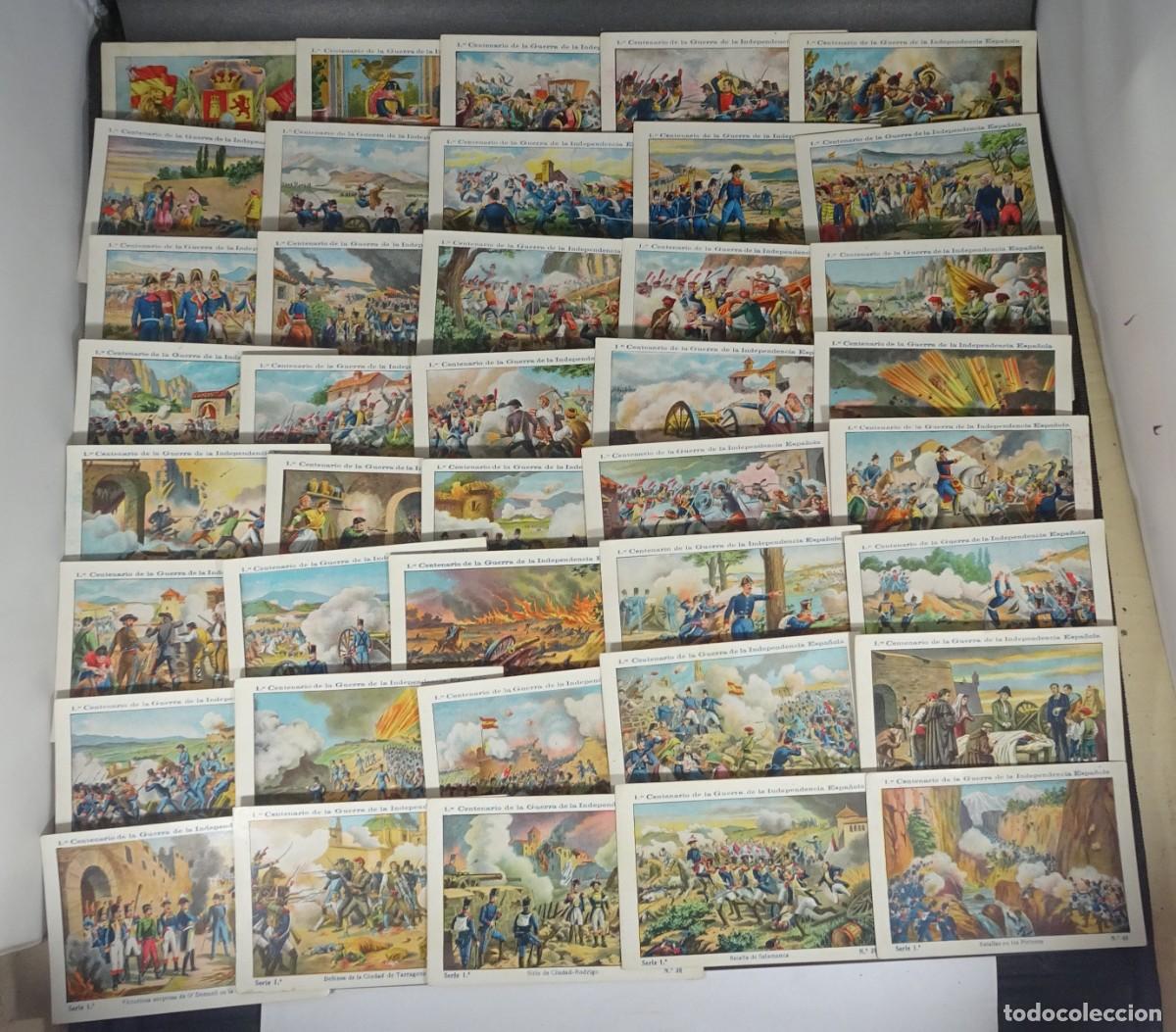 Collectable Antique Stickers: PRIMER CENTENARIO GUERRA DE INDEPENDENCIA ESPA&Ntilde;OLA ,JAIME BOIX BARCELONA, COMPLETO 40 CROMOS