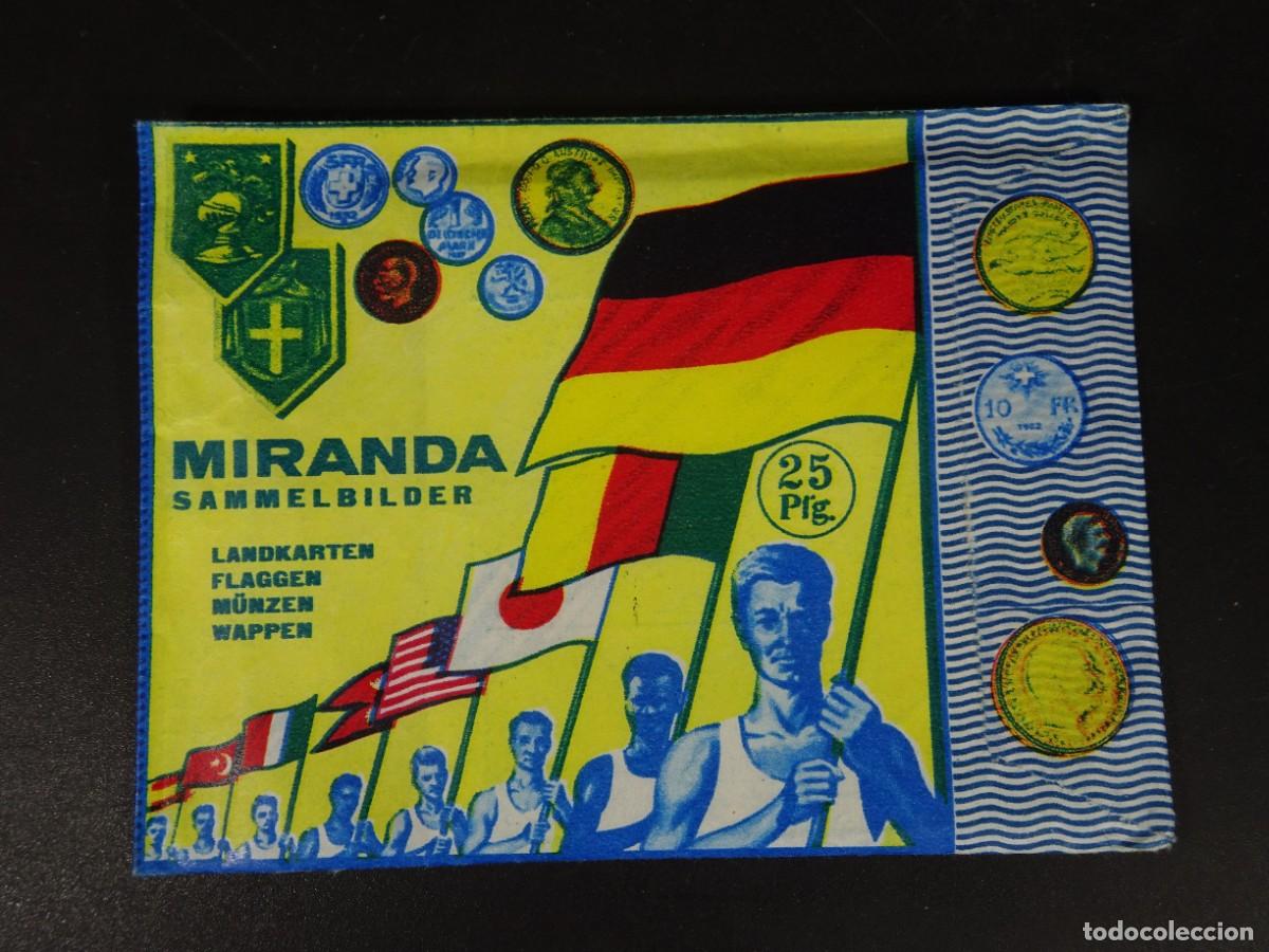Coleccionismo cromos antiguos: ANTIGUO SOBRE DE CROMOS MIRANDA SAMMELBILDER BANDERAS Y MONEDAS, SIN ABRIR, VER FOTOS