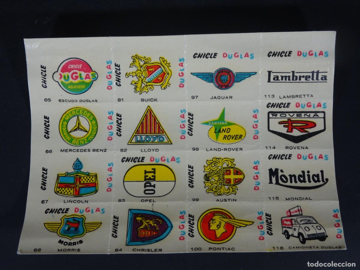 Sammeln alte Sammelbilder: CHICLES DOUGLAS, L&Aacute;MINA 15 CROMOS, MARCAS LOGOTIPOS AUTOMOVILES COCHES , VER FOTOS