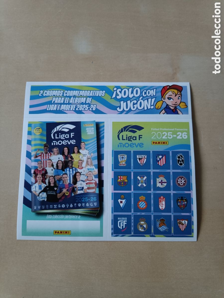 Coleccionismo cromos antiguos: LOTE 2 CROMOS CONMEMORATIVOS LIGA F MOEVE 2025 2026 25 26 REVISTA JUG&Oacute;N