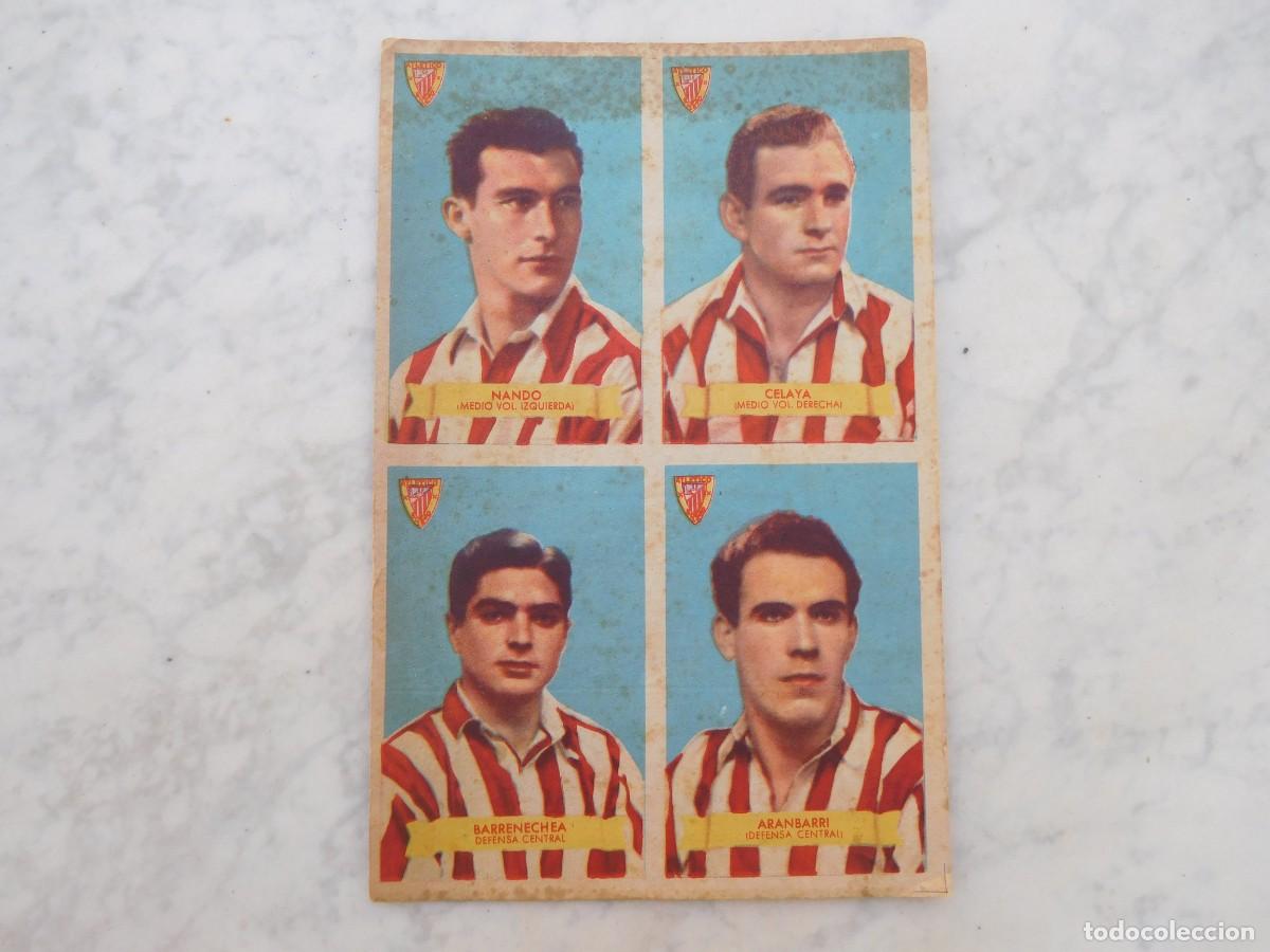 Coleccionismo cromos antiguos: 4 Cromos promoci&oacute;n colecci&oacute;n campeones 1949-50 Athletic club de Bilbao Nando Celaya Barrenechea