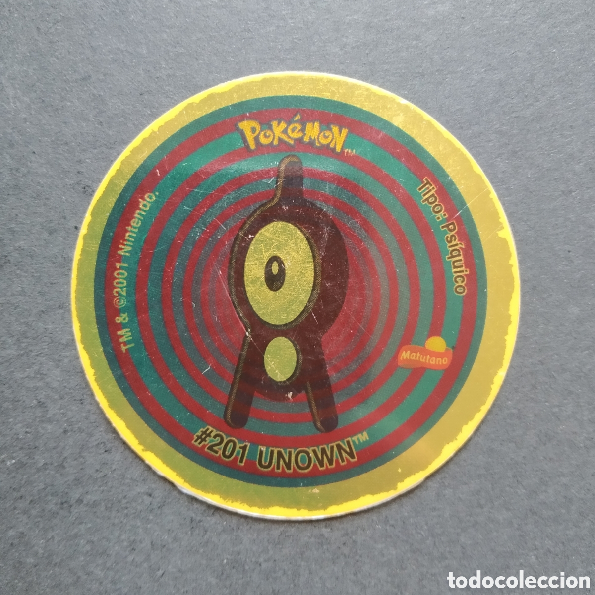 Collectable Antique Stickers: TAZO - N&ordm; #201 UNOWN / #201 UNOWN - GIGANTAZO 4 POKEMON - MATUTANO - A&Ntilde;O 2001