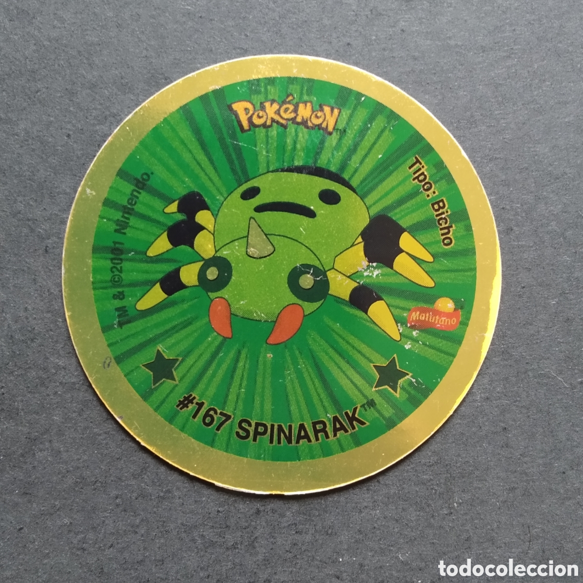 Collectable Antique Stickers: TAZO - N&ordm; #167 SPINARAK / #168 ARIADOS - GIGANTAZO 4 POKEMON - MATUTANO - A&Ntilde;O 2001