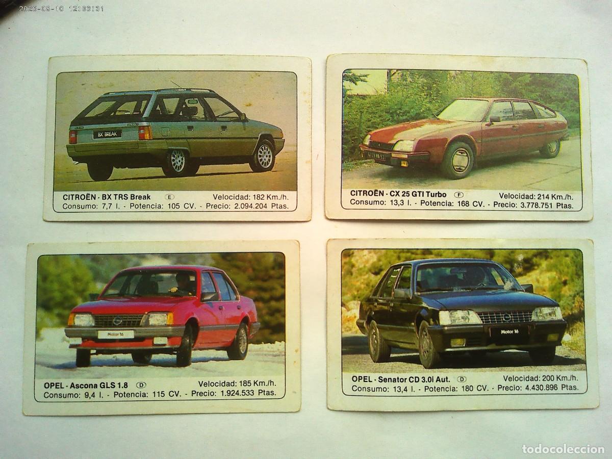 Coleccionismo cromos antiguos: LOTE 4 CROMOS COLECCION &uml; COCHES &uml;: CITRO&Euml;N Y OPEL . DE EDICONES UNIDAS , A&Ntilde;OS 80