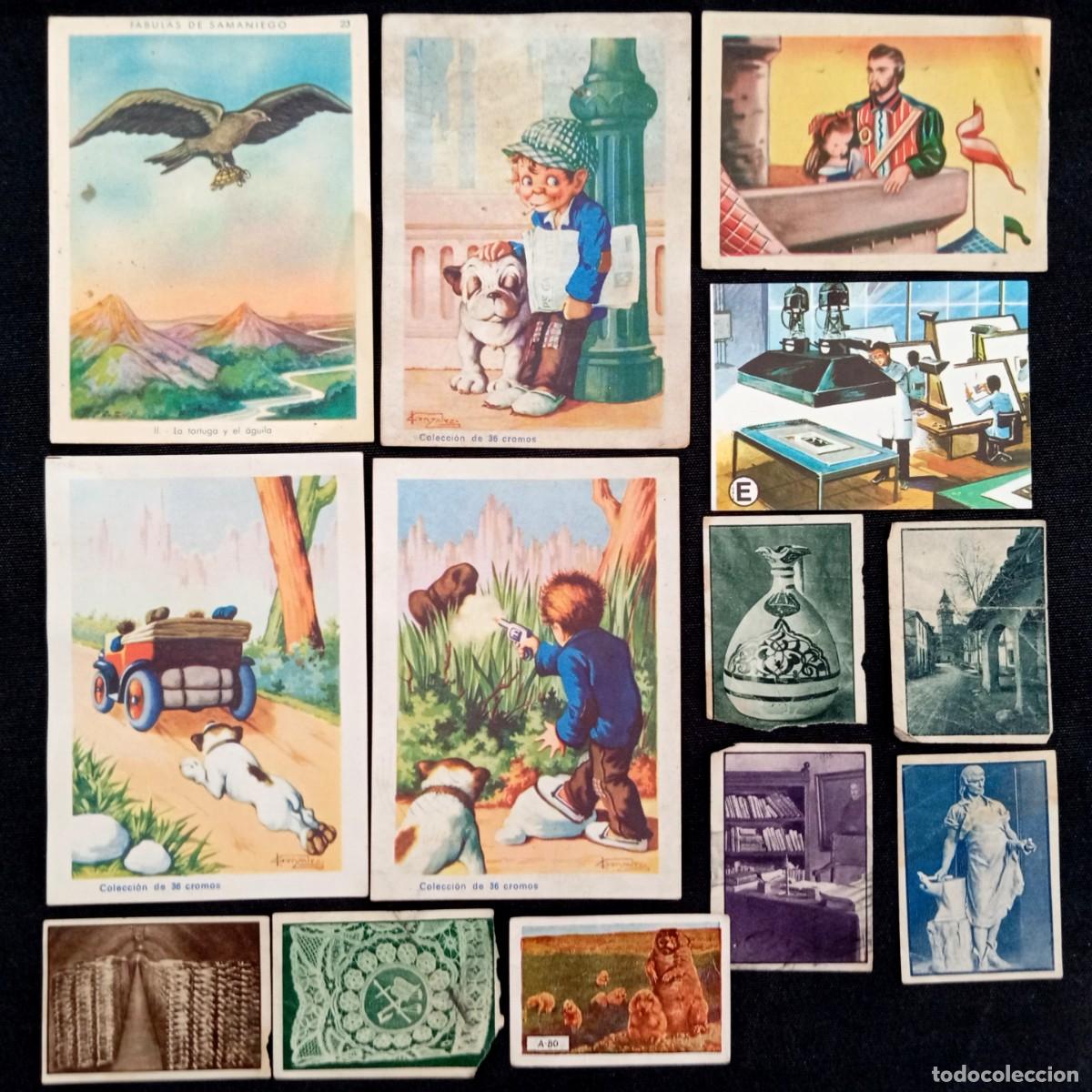 Coleccionismo cromos antiguos: ⚜️ C007. Lote 13 Cromos Antiguos A&ntilde;os 20 al 70 Bimbo Gallina Blanca Chocolates Macaya Juncosa Escaso