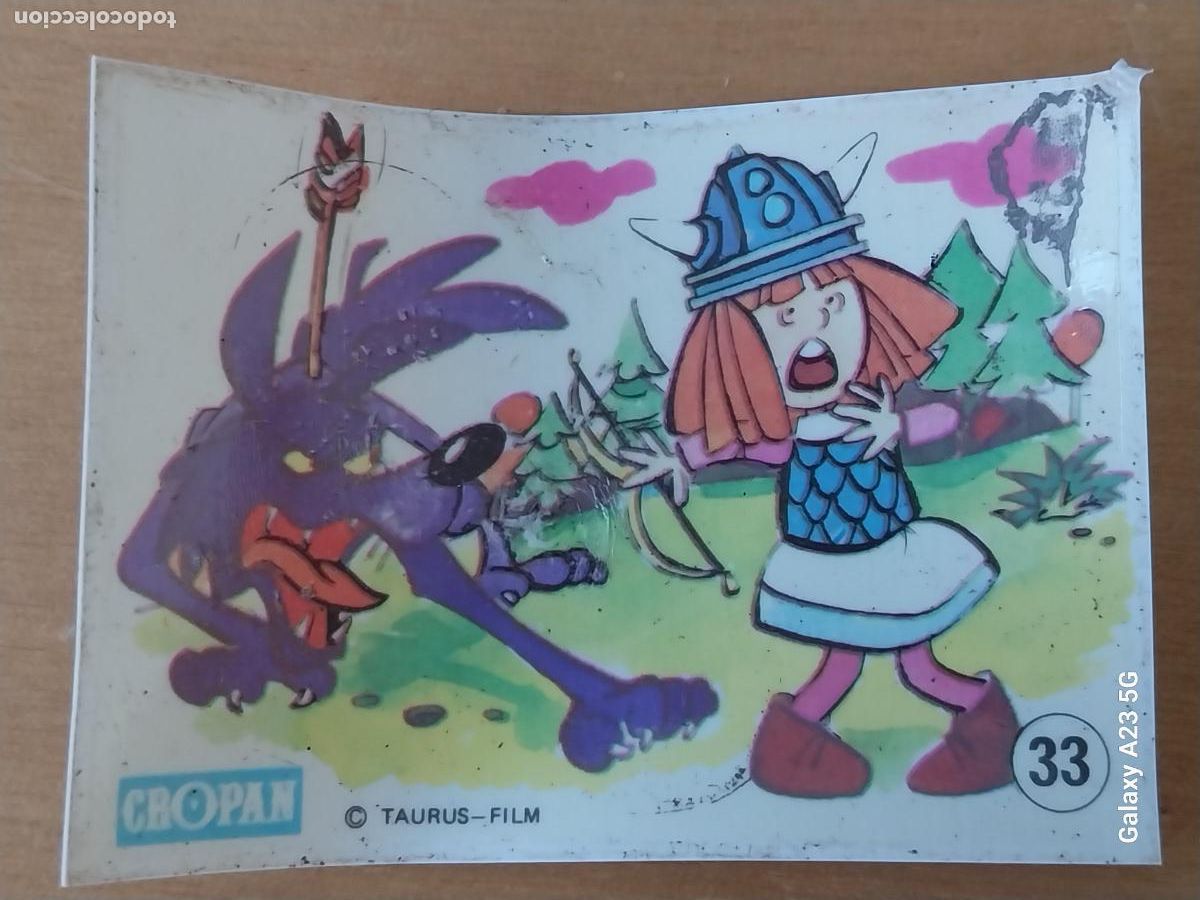 Collectable Antique Stickers: CROPAN WICKIE VICKY WICKY VIKINGO A&Ntilde;OS 70 CROMO 33 ORIGINAL PL&Aacute;STICO LEER