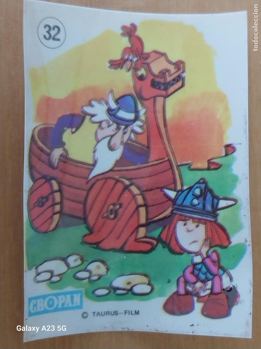 Collectable Antique Stickers: CROPAN WICKIE VICKY WICKY VIKINGO A&Ntilde;OS 70 CROMO 32 ORIGINAL PL&Aacute;STICO LEER
