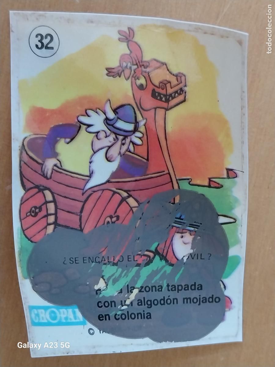 Collectable Antique Stickers: CROPAN WICKIE VICKY WICKY VIKINGO A&Ntilde;OS 70 CROMO 32 ORIGINAL PL&Aacute;STICO LEER