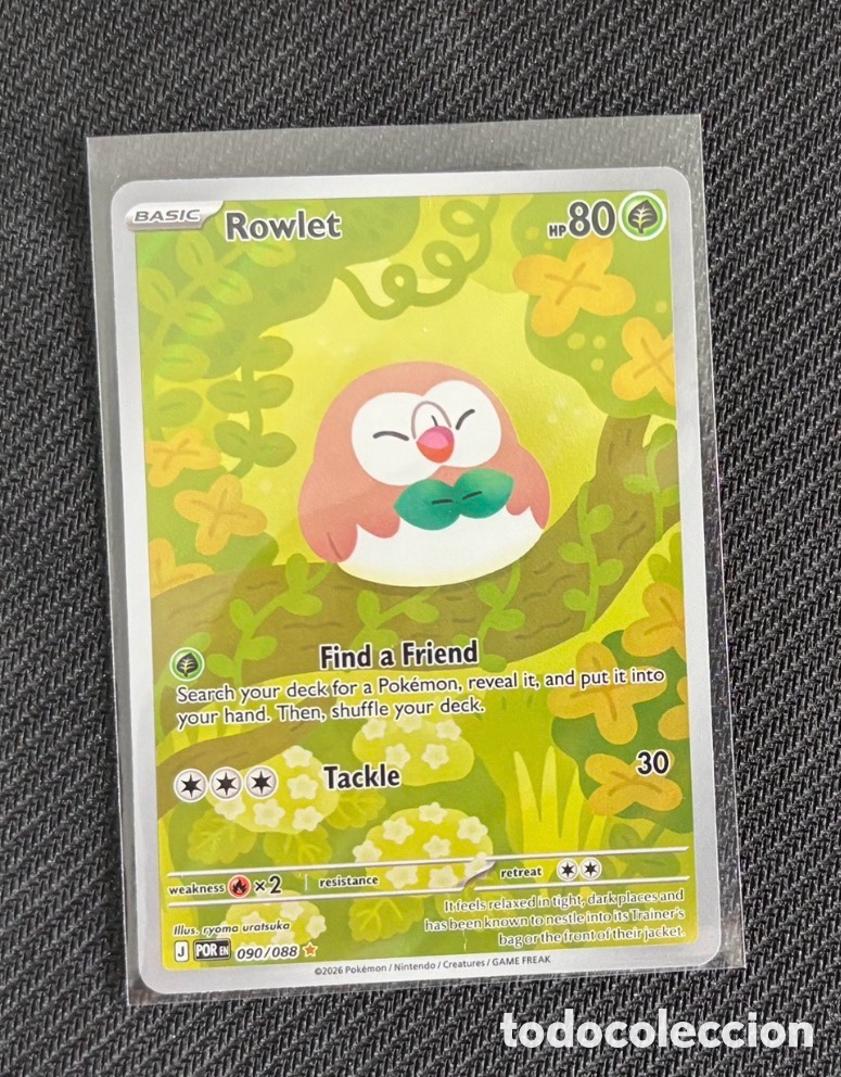 Coleccionismo cromos antiguos: ROWLET POKEMON TCG FULL ART CARTA