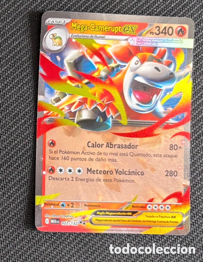 Coleccionismo cromos antiguos: Mega CAMERUPT EX POKEMON TCG CARTA