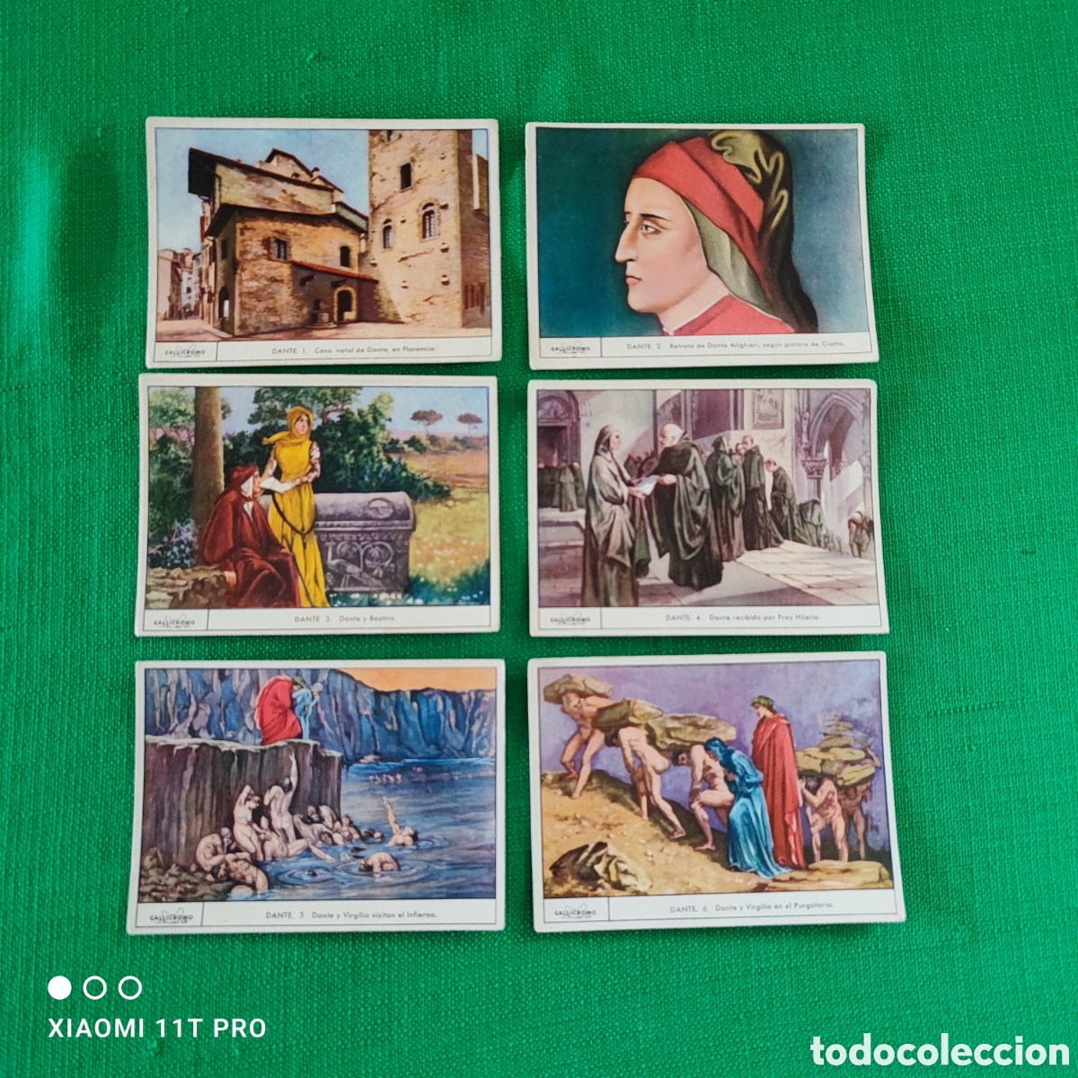 Coleccionismo cromos antiguos: Colecci&oacute;n de 6 cromos de Gallicromo Dante serie n&deg; 2 completa.