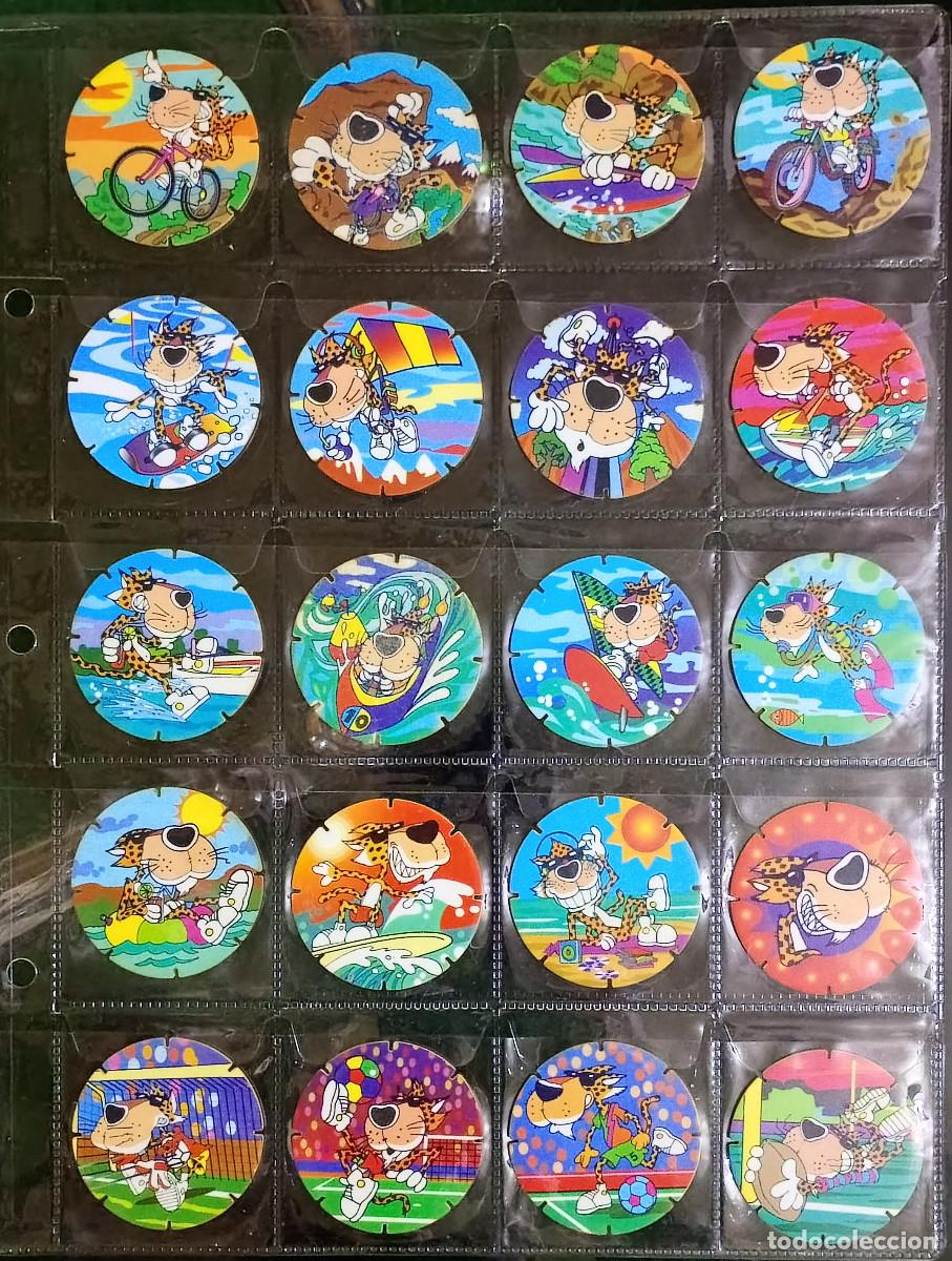 Coleccionismo cromos antiguos: Tazos Chester Cheeta Argentina - Coleccion Completa - Armatazos voladores