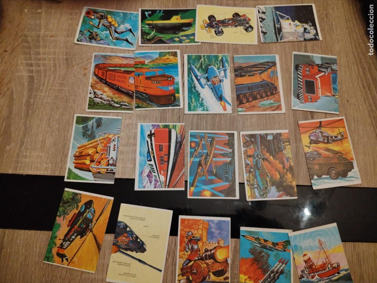 Coleccionismo cromos antiguos: T&eacute;cnica y acci&oacute;n -lote de 19 cromos diferentes nuevos