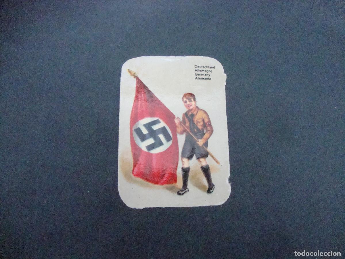 Coleccionismo cromos antiguos: CROMO NAZISMO JOVEN CON BANDERA NAZI ALEMANIA PUBLICIDAD CASA PONTES