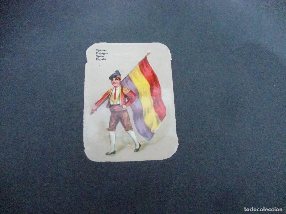 Coleccionismo cromos antiguos: CROMO REPUBLICA JOVEN CON BANDERA REPUBLICANA ESPA&Ntilde;A PUBLICIDAD VIAJES CARCO