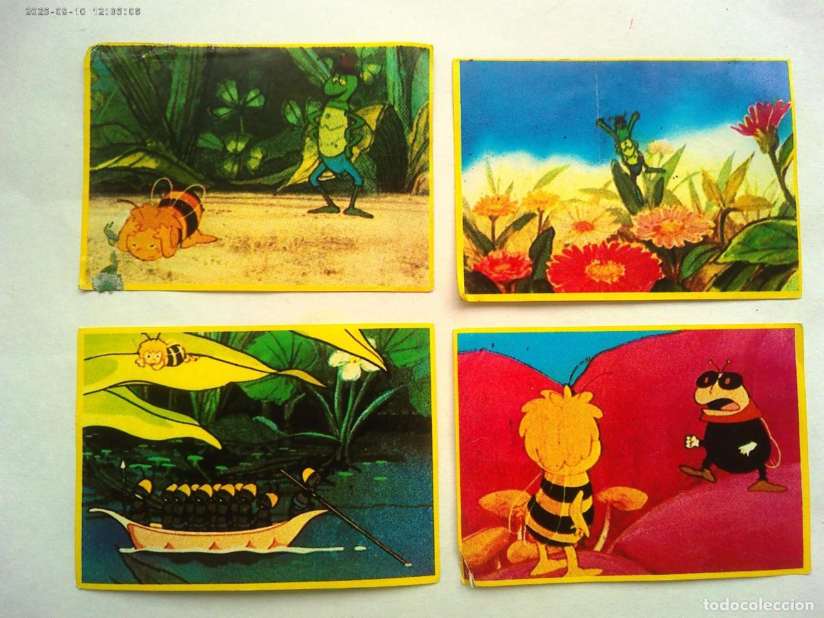 Coleccionismo cromos antiguos: LOTE DE 4 CROMOS DE &uml; LAS AVENTURAS DE LA ABEJA MAYA &uml; DE DANONE , A&Ntilde;OS 80