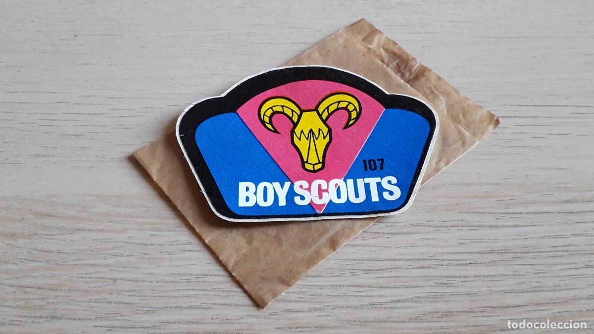 Coleccionismo cromos antiguos: Cromo # 107 Boyscouts, Super Emblemas Bimbo, original a&ntilde;os 70.