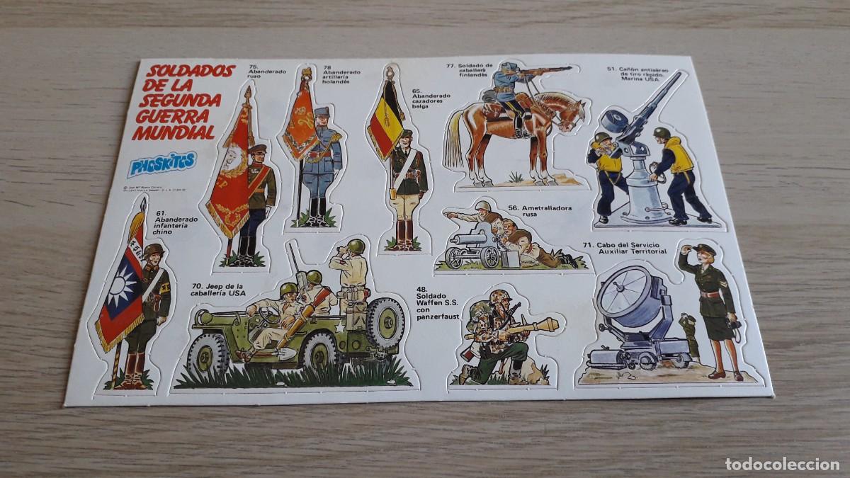 Collezionismo Figurine antiche: L&aacute;mina completa cromos Soldados de la Segunda Guerra Mundial, promoci&oacute;n Phoskitos, original 1982.