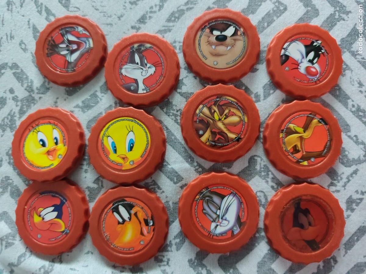 Coleccionismo cromos antiguos: 12 TAZOS APERITIVOS TOSFRIT SERIE ANIMACI&Oacute;N LOONEY TUNES