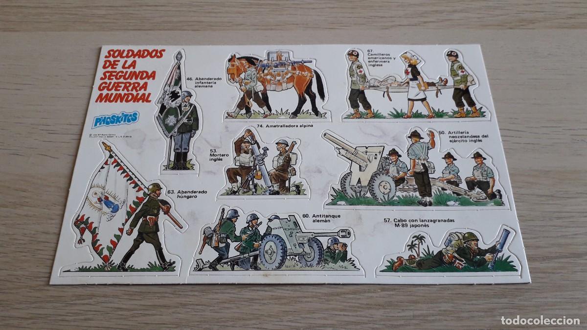Coleccionismo cromos antiguos: L&aacute;mina completa cromos Soldados de la Segunda Guerra Mundial, promoci&oacute;n Phoskitos, original 1982.