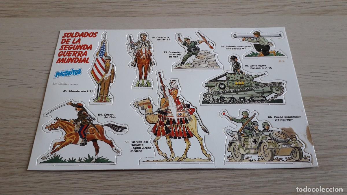 Coleccionismo cromos antiguos: L&aacute;mina completa cromos Soldados de la Segunda Guerra Mundial, promoci&oacute;n Phoskitos, original 1982.