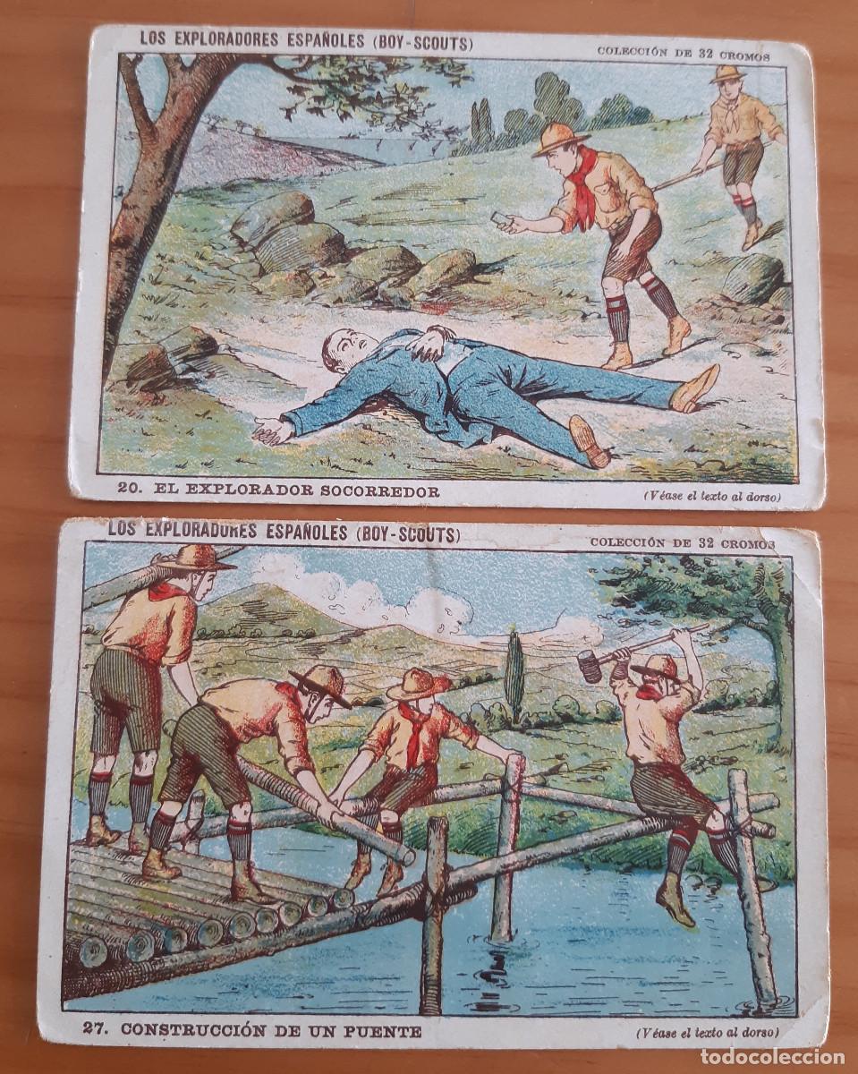 Colecionismo Cromos antigos: LOS EXPLORADORES ESPA&Ntilde;OLES (BOY-SCOUTS) - N&Uacute;MEROS 20 Y 27 - PIPERAZINA - DR. GRAU