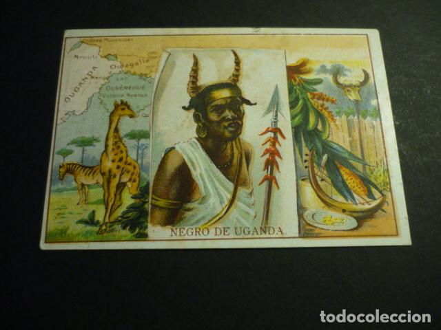 Collectable Antique Stickers: NEGRO DE UGANDA CROMO CON PUBLICIDAD CHOCOLATES VIRGEN DE LA ENCINA PONFERRADA LEON