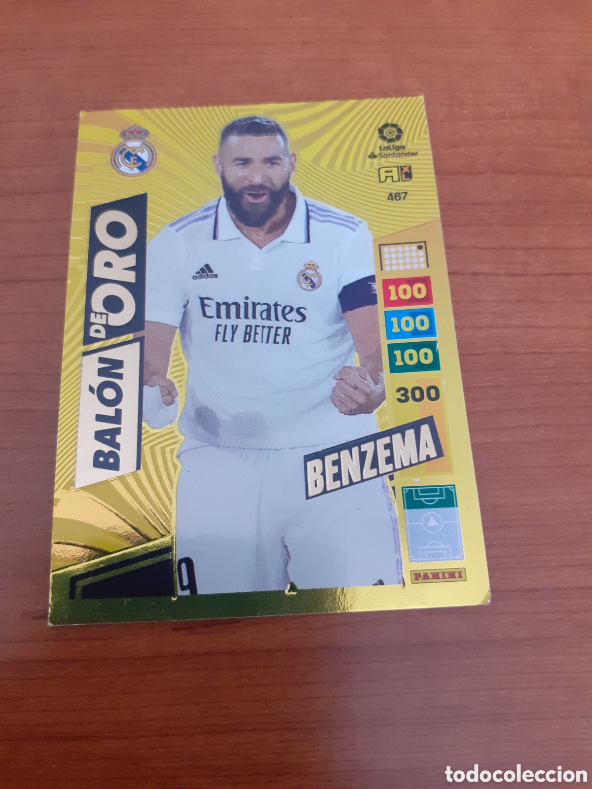 Coleccionismo cromos antiguos: PANINI BALON DE ORO BENZEMA 2022 2023 ADRENALYN