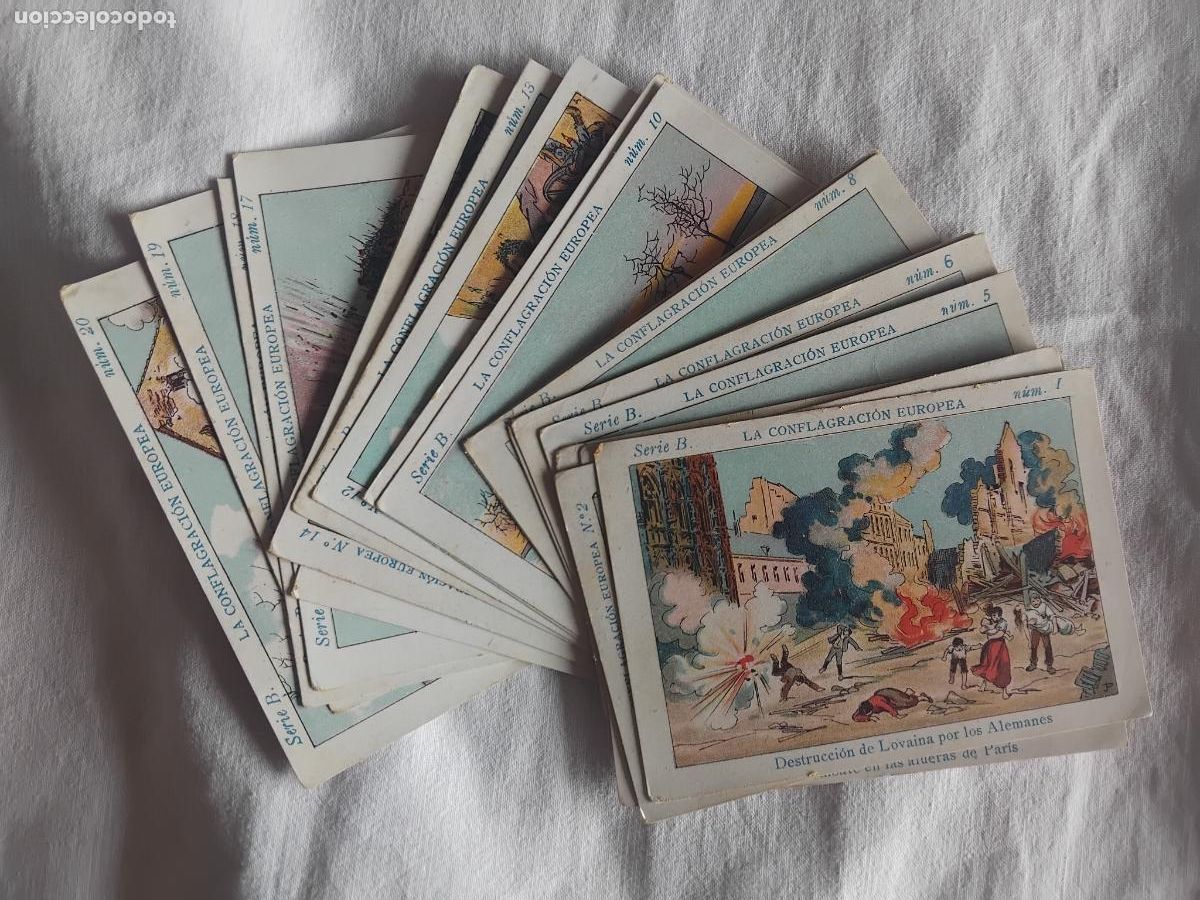 Coleccionismo cromos antiguos: LA CONFLAGRACION EUROPEA SERIE B COMPLETA 20 CROMOS. CHOCOLATES JAIME BOIX.
