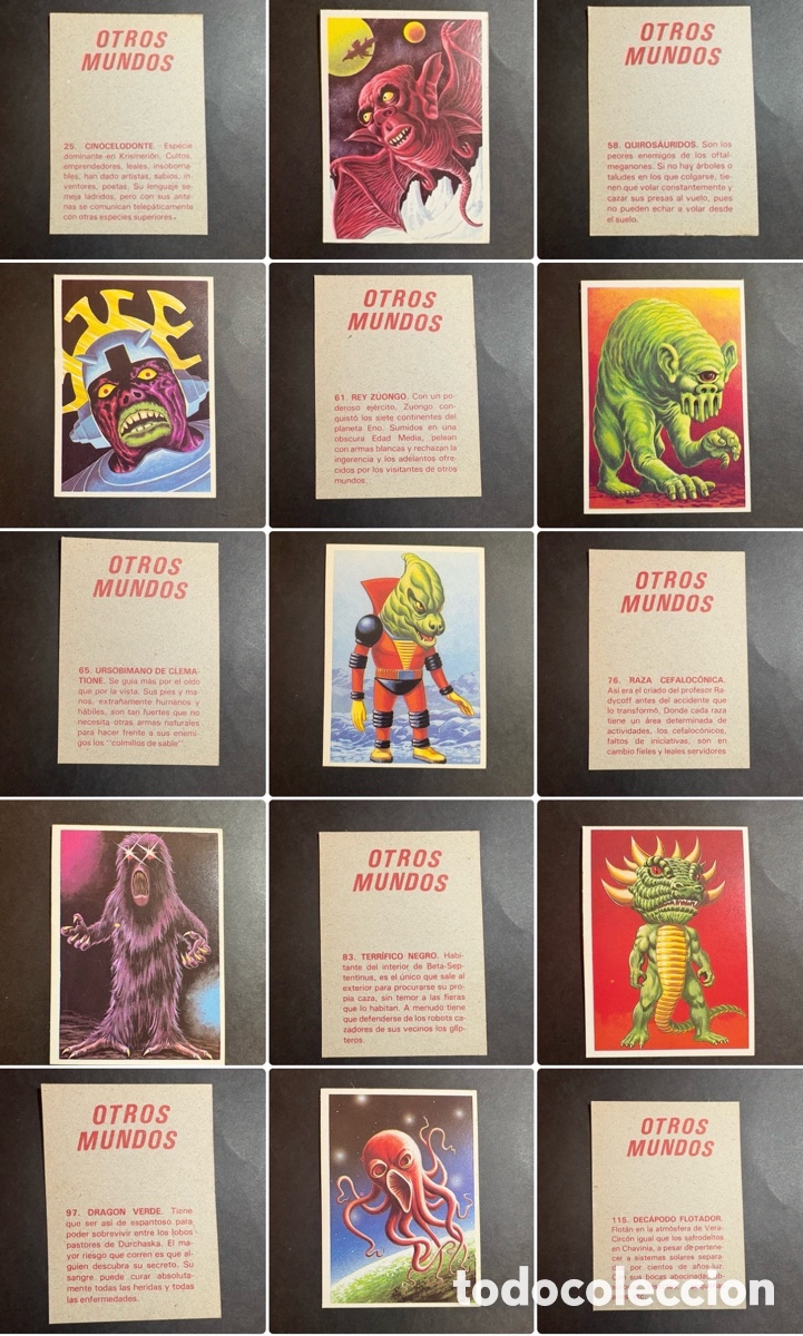 Coleccionismo cromos antiguos: Lote 25 Cromos Otros Mundos (Maga 1984) - Nunca Pegados / Incluye N&uacute;meros Altos (+200)