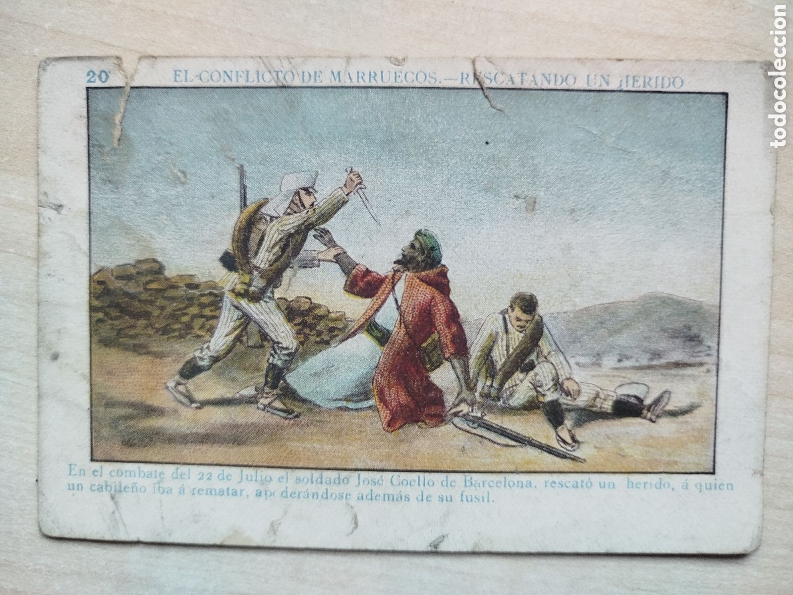 Coleccionismo cromos antiguos: El conflicto de Marruecos, n&uacute;m. 20, Chocolates Sol&eacute; Alsina