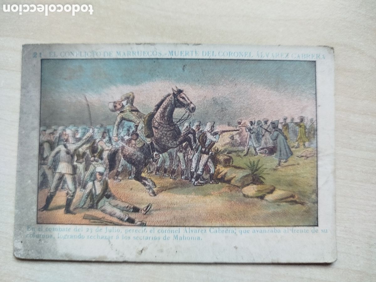 Coleccionismo cromos antiguos: El conflicto de Marruecos, n&uacute;m. 21, Chocolates Arum&iacute;