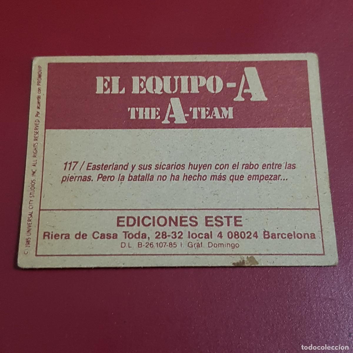 Coleccionismo cromos antiguos: ESTE - EL EQUIPO A - 117 - NUNCA PEGADO - Foto 2