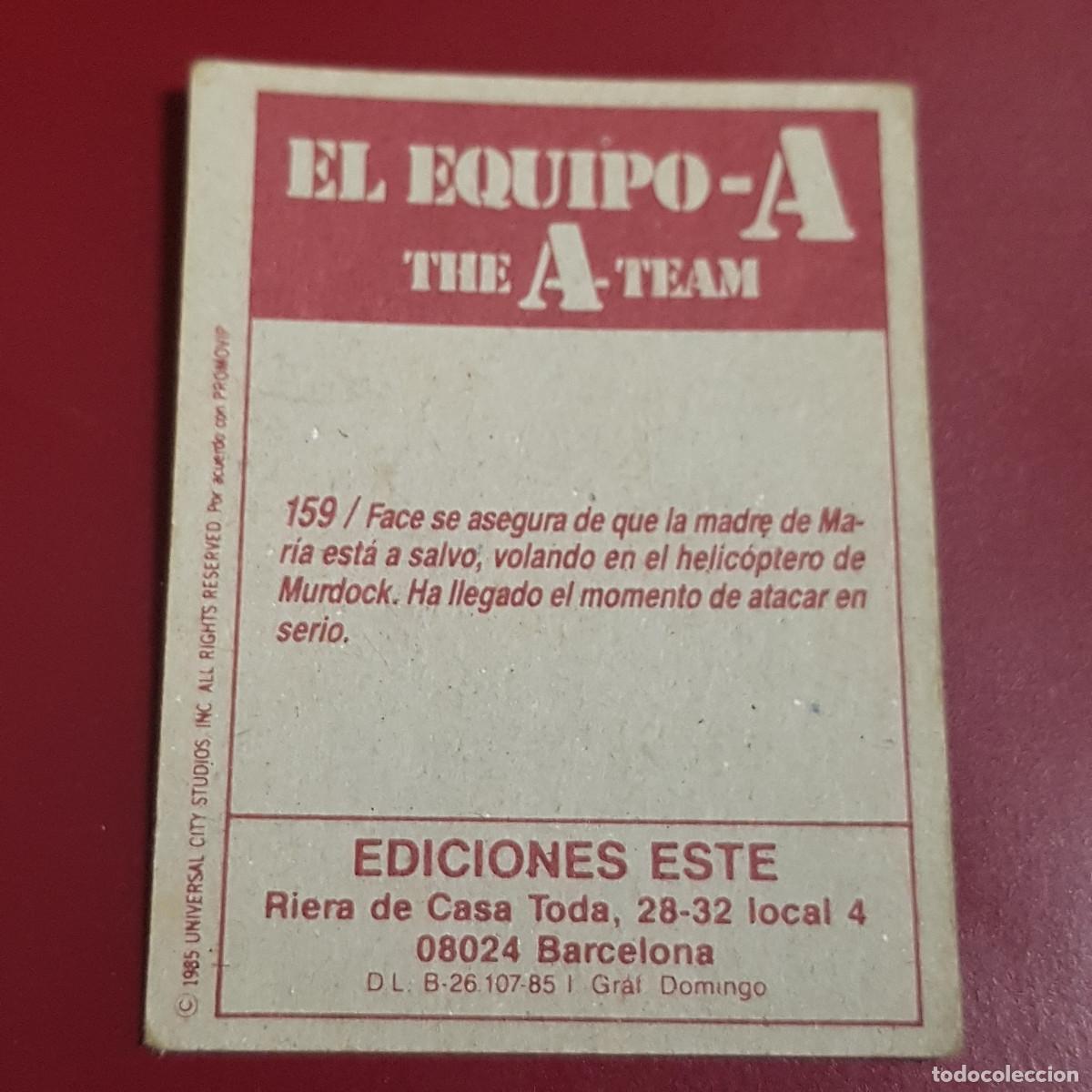 Coleccionismo cromos antiguos: ESTE - EL EQUIPO A - 159 - NUNCA PEGADO - Foto 2