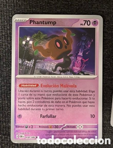 Coleccionismo cromos antiguos: 038/086 PHANTUMP POKEMON TCG CARTA HOLO