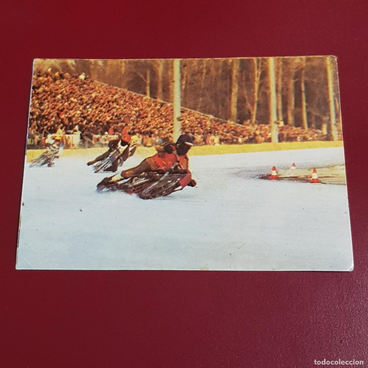 Coleccionismo cromos antiguos: BIMBO - EL MUNDO DE LAS MOTOS - COMPETICION CARRERA SOBRE HIELO 27 - NUNCA PEGADO