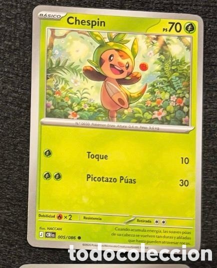 Coleccionismo cromos antiguos: 005/086 CHESPIN POKEMON TCG CARTA INICIALES