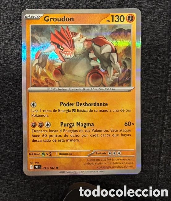 Coleccionismo cromos antiguos: 093/182 GROUDON POKEMON TCG CARTA LEGENDARIO