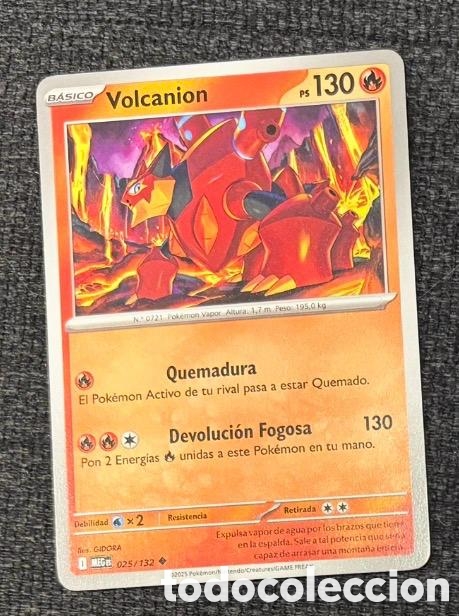 Coleccionismo cromos antiguos: 025/132 VOLCANION POKEMON TCG CARTA LEGENDARIO