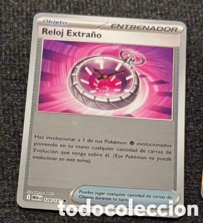 Coleccionismo cromos antiguos: 128/132 RELOJ EXTRA&Ntilde;O POKEMON TCG CARTA HOLO